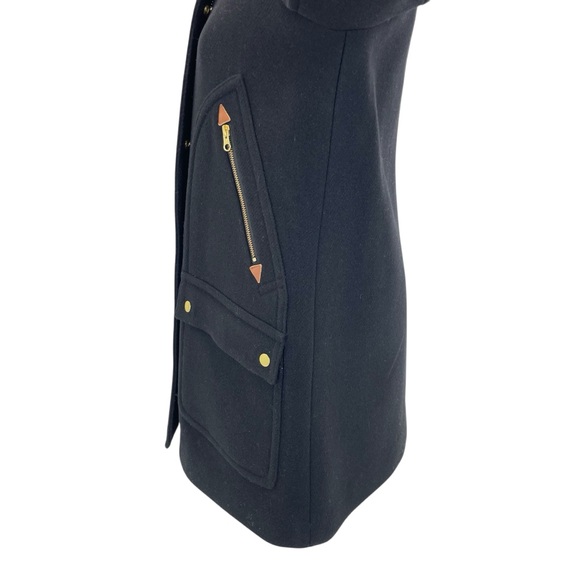 NWT J. Crew Italian Stadium Cloth Coat 6 Black - Picture 8 of 15